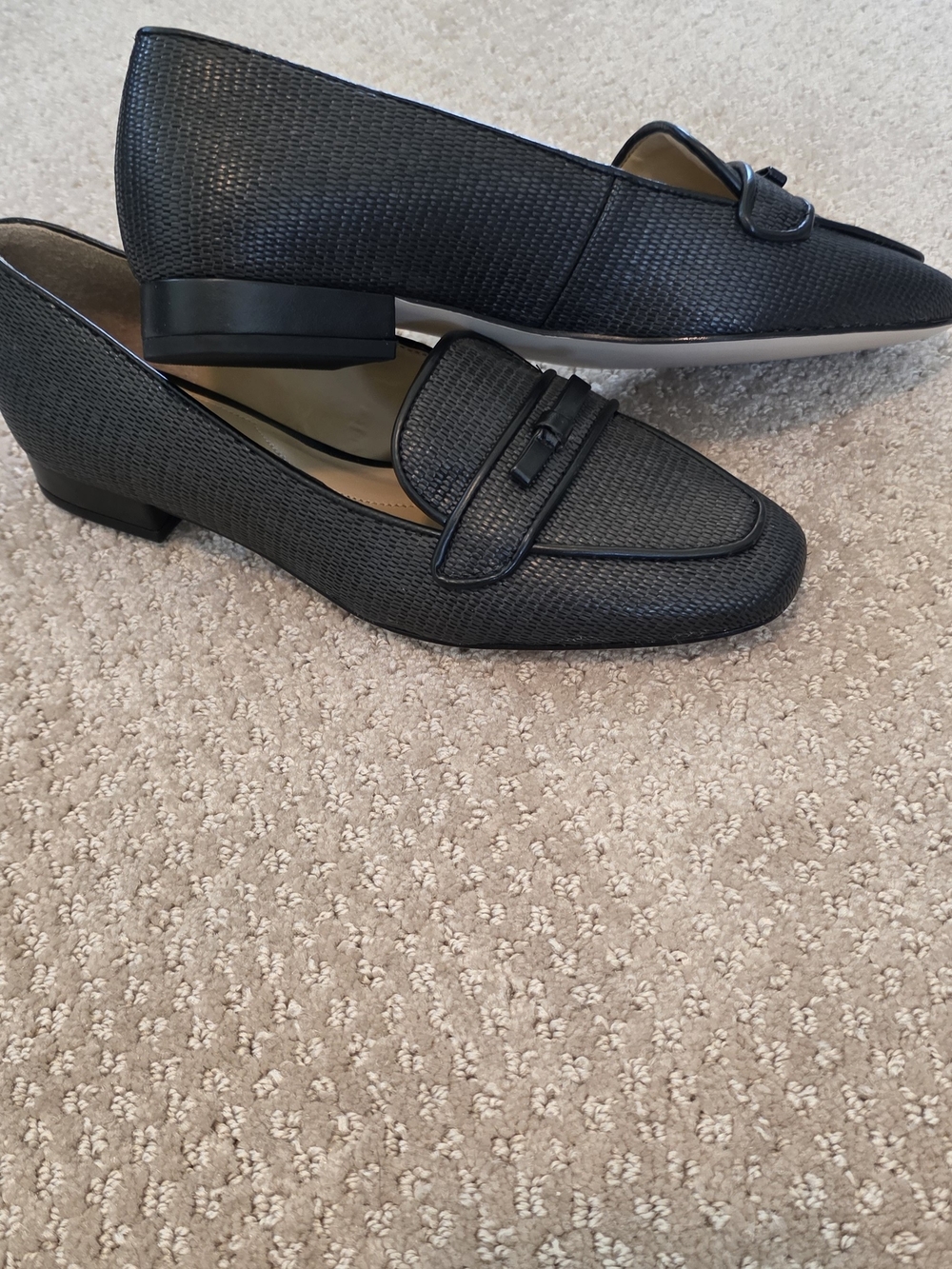 Talbots Black Textured Penny Loafers